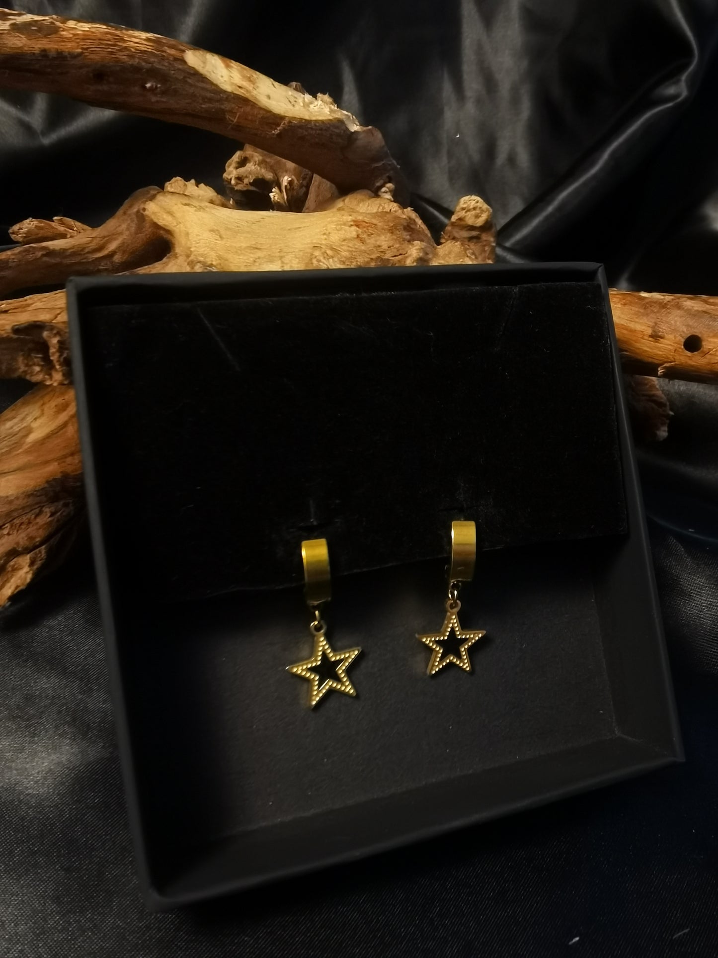 Huggie Star Earrings 18k gold-plated Titanium Steel GMJE30