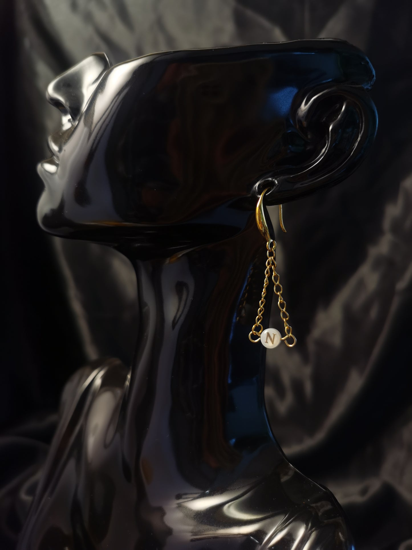 Huggie initial Earrings 18k gold-plated Titanium Steel GMJE38