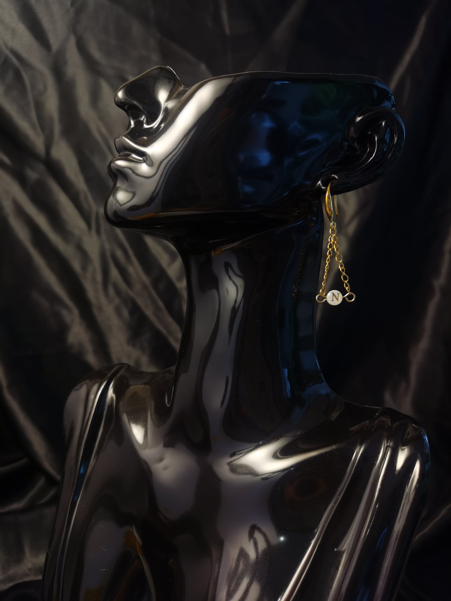 Huggie initial Earrings 18k gold-plated Titanium Steel GMJE38