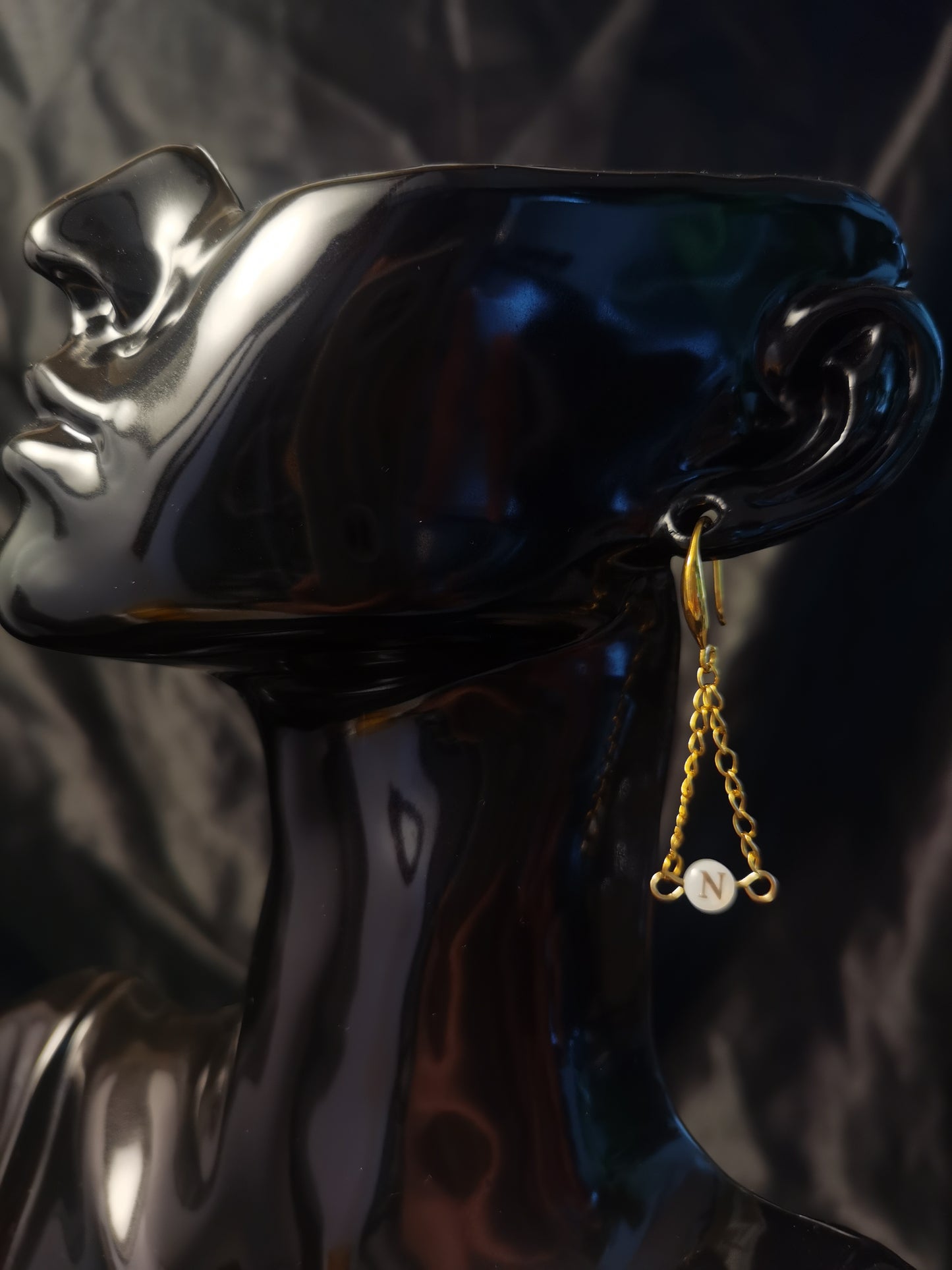 Huggie initial Earrings 18k gold-plated Titanium Steel GMJE38