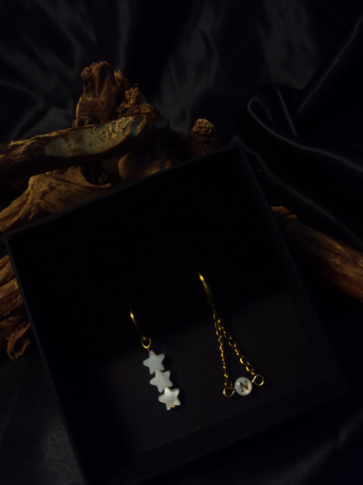 Huggie initial Earrings 18k gold-plated Titanium Steel GMJE38