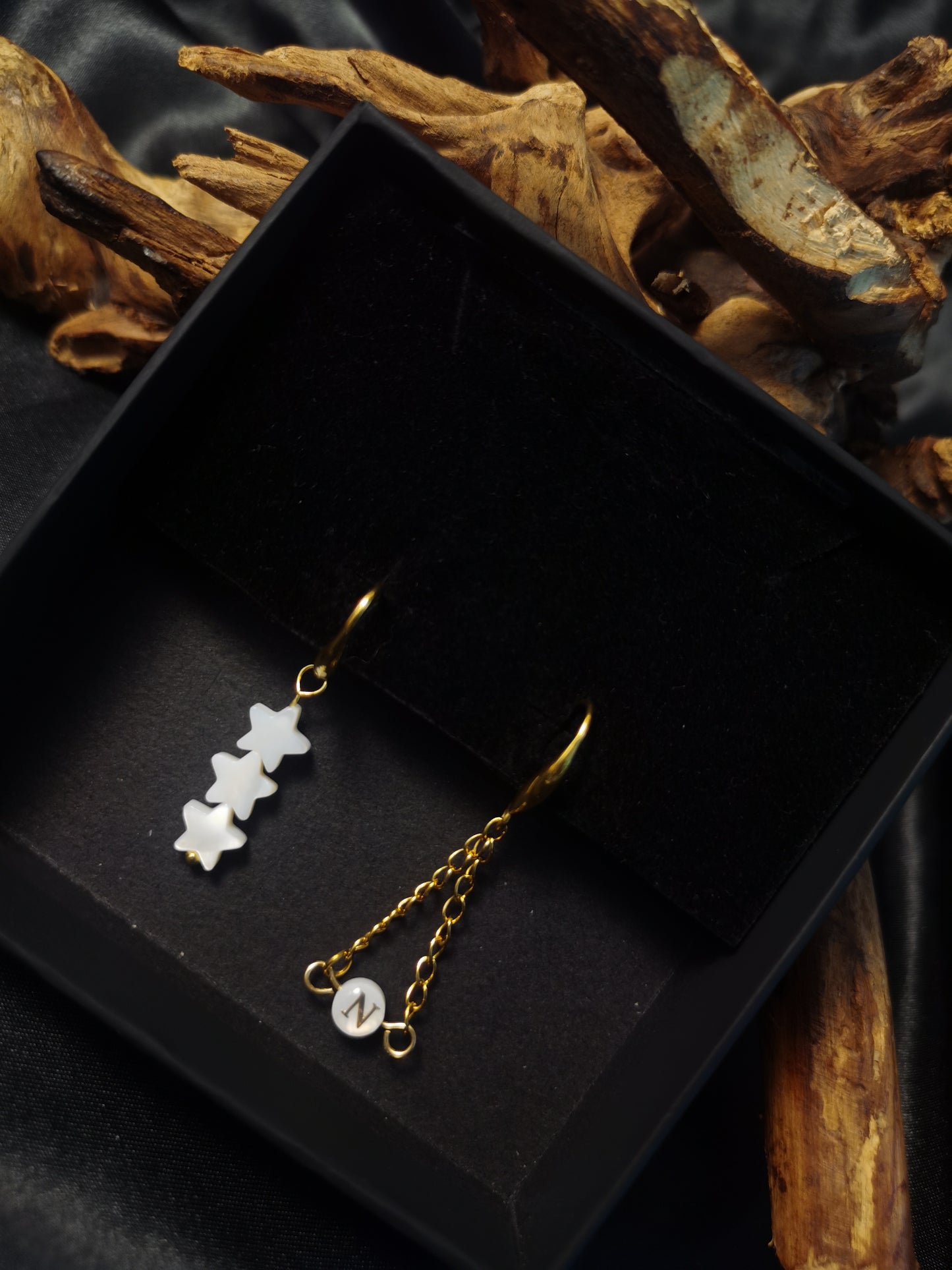 Huggie initial Earrings 18k gold-plated Titanium Steel GMJE38