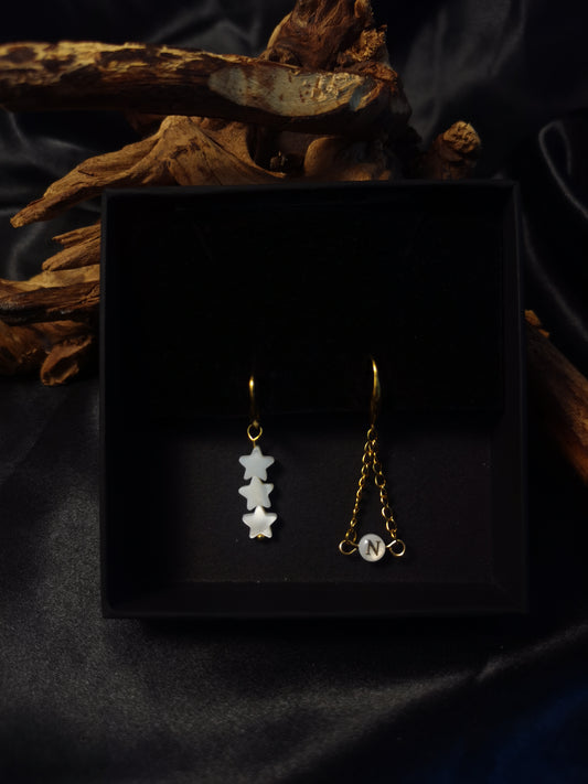 Huggie initial Earrings 18k gold-plated Titanium Steel GMJE38