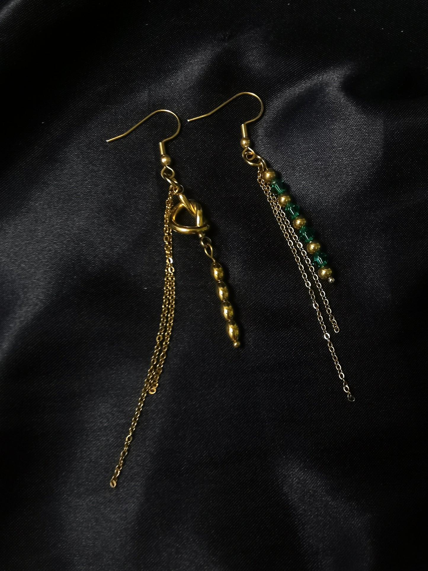 Ear hook Threader Earrings 18k gold-plated Titanium Steel knot Zircon bar GMJE45