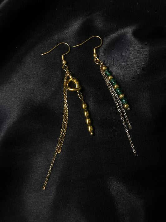 Ear hook Threader Earrings 18k gold-plated Titanium Steel knot Zircon bar GMJE45