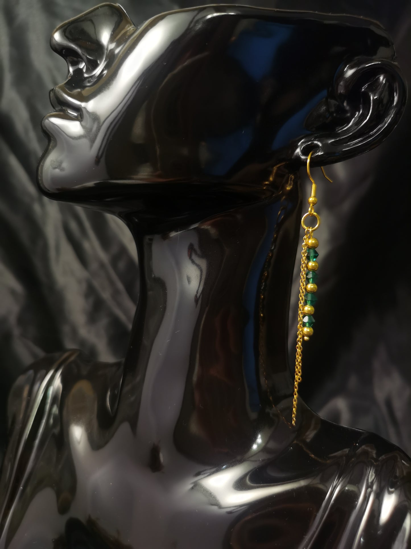 Ear hook Threader Earrings 18k gold-plated Titanium Steel knot Zircon bar GMJE45