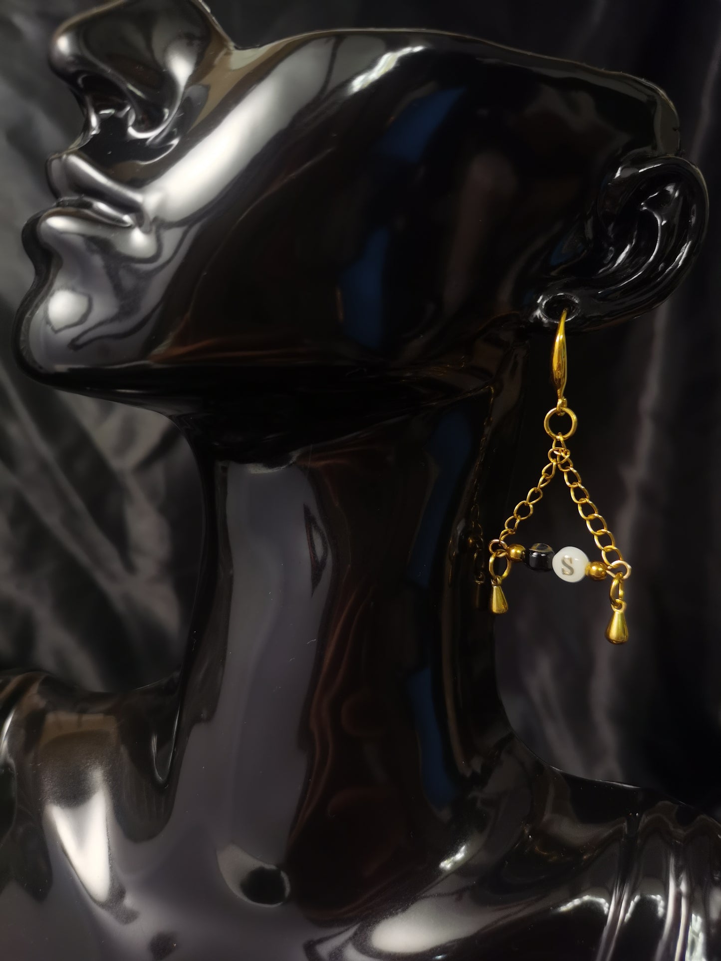 Ear hook love initials Earrings 18k gold-plated Titanium Steel GMJE43