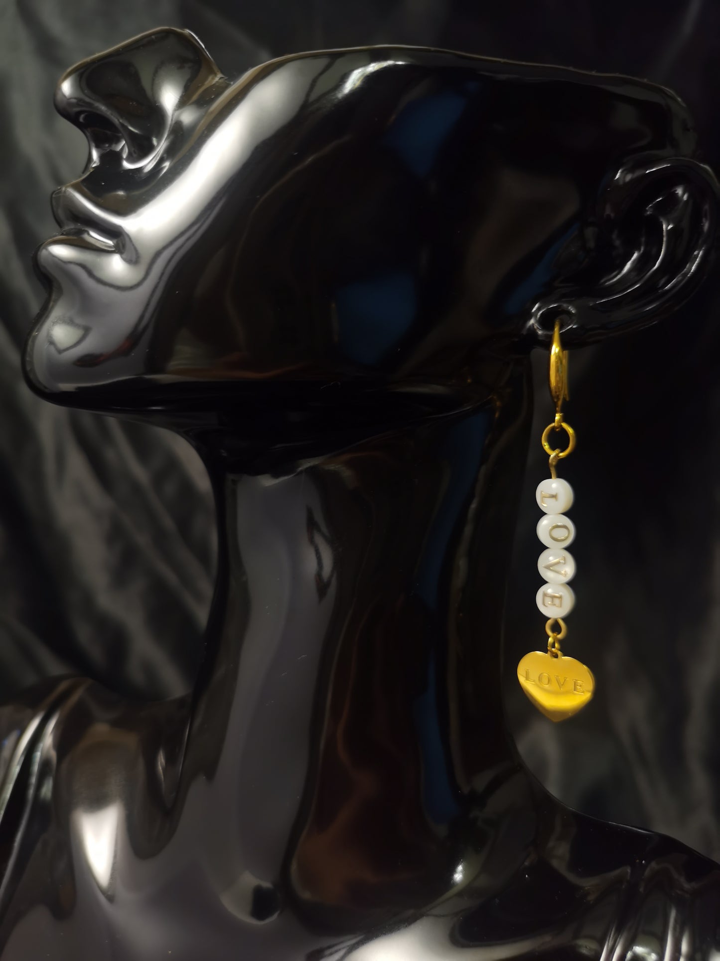 Ear hook love initials Earrings 18k gold-plated Titanium Steel GMJE43