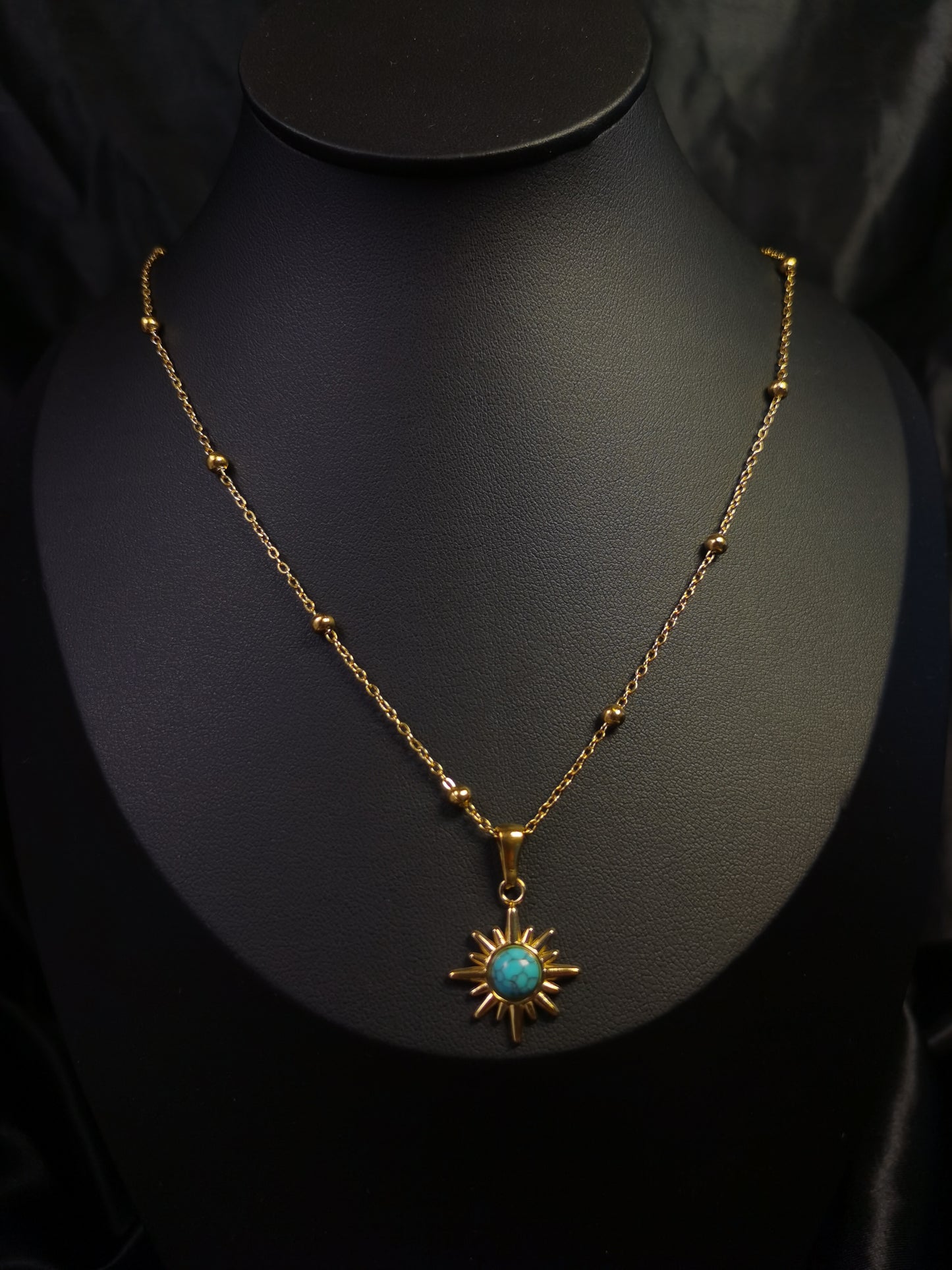 Natrual Stone Necklace 18k gold-plated Titanium Steel Ball chain Trendy Jewelry 2025 GMJN18