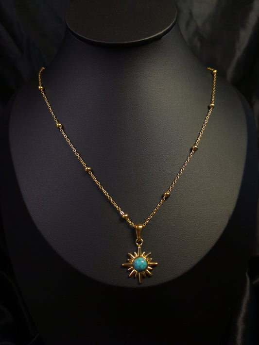 Natrual Stone Necklace 18k gold-plated Titanium Steel Ball chain Trendy Jewelry 2025 GMJN18