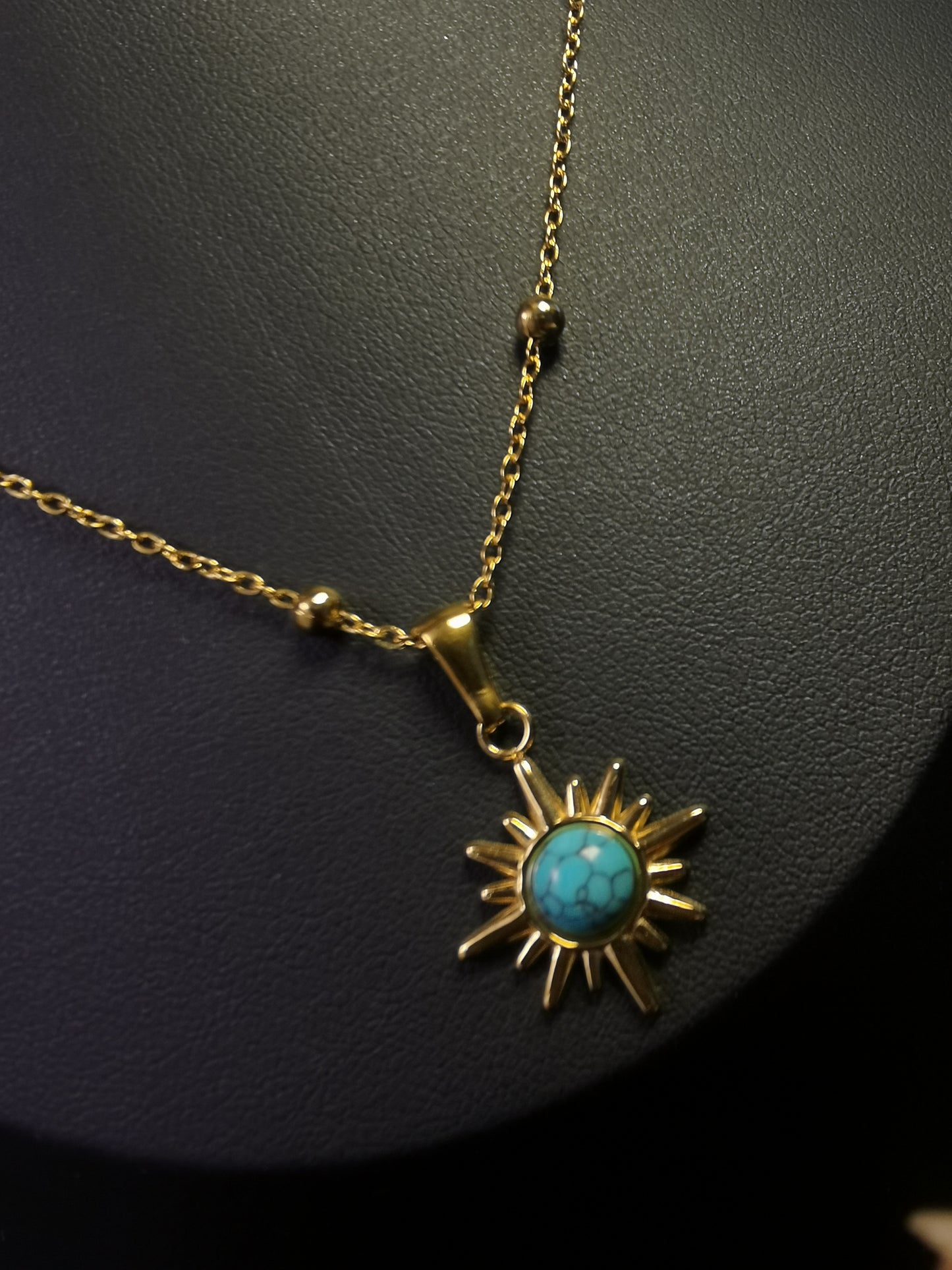 Natrual Stone Necklace 18k gold-plated Titanium Steel Ball chain Trendy Jewelry 2025 GMJN18