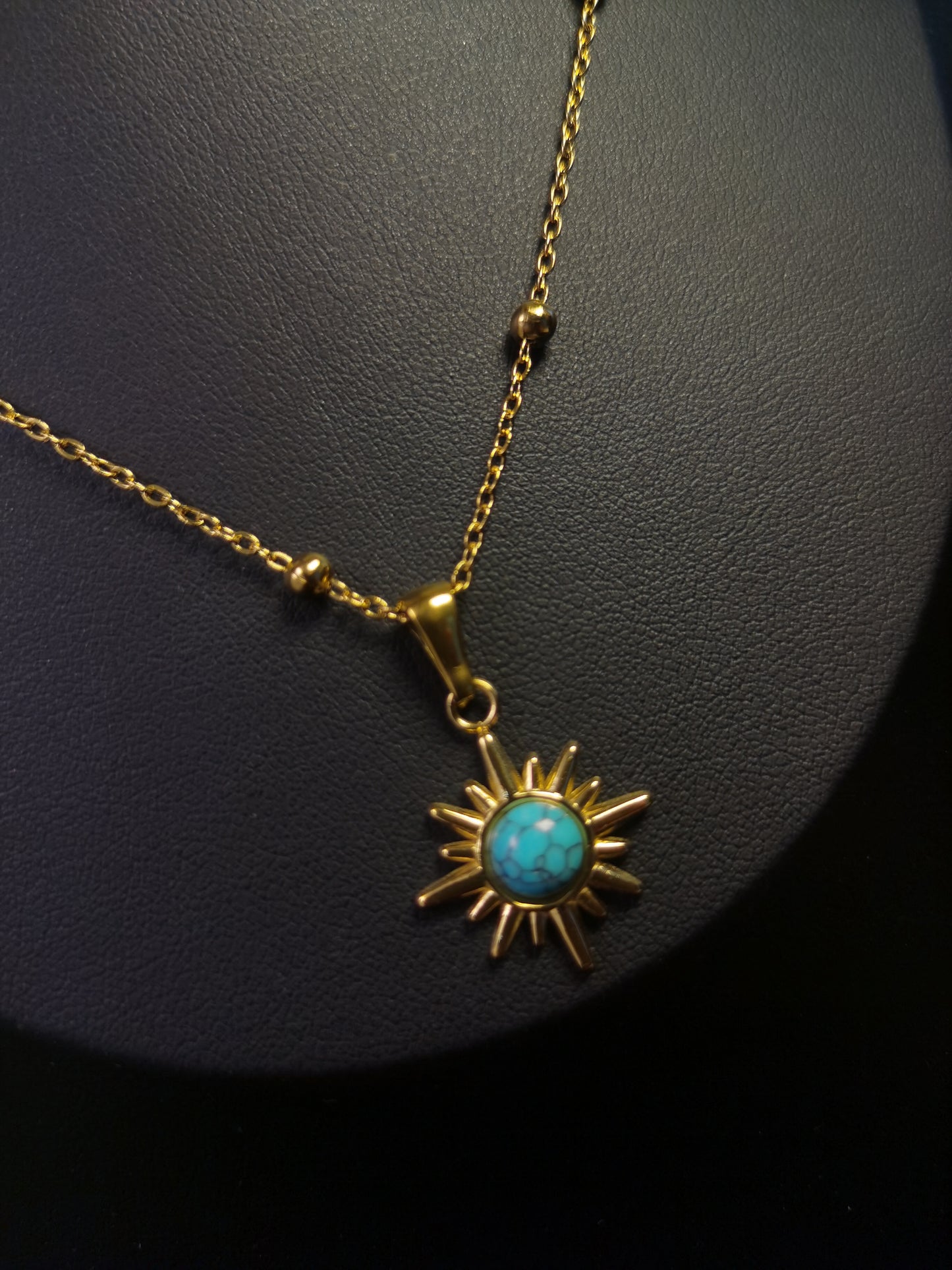 Natrual Stone Necklace 18k gold-plated Titanium Steel Ball chain Trendy Jewelry 2025 GMJN18