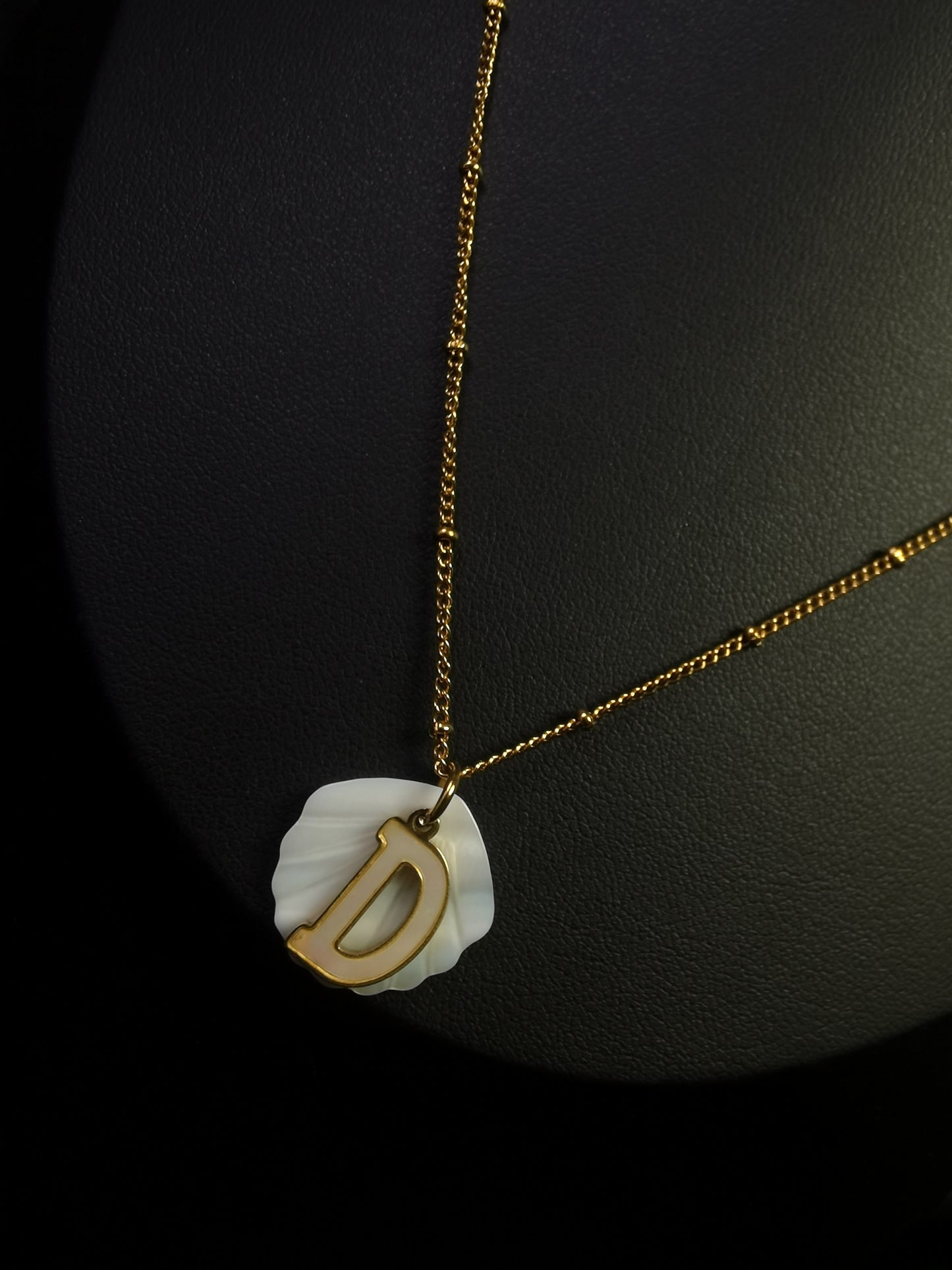 Shell Name Initial Necklace 18k gold-plated Titanium Steel Ball chain Trendy Jewelry 2025 GMJN21