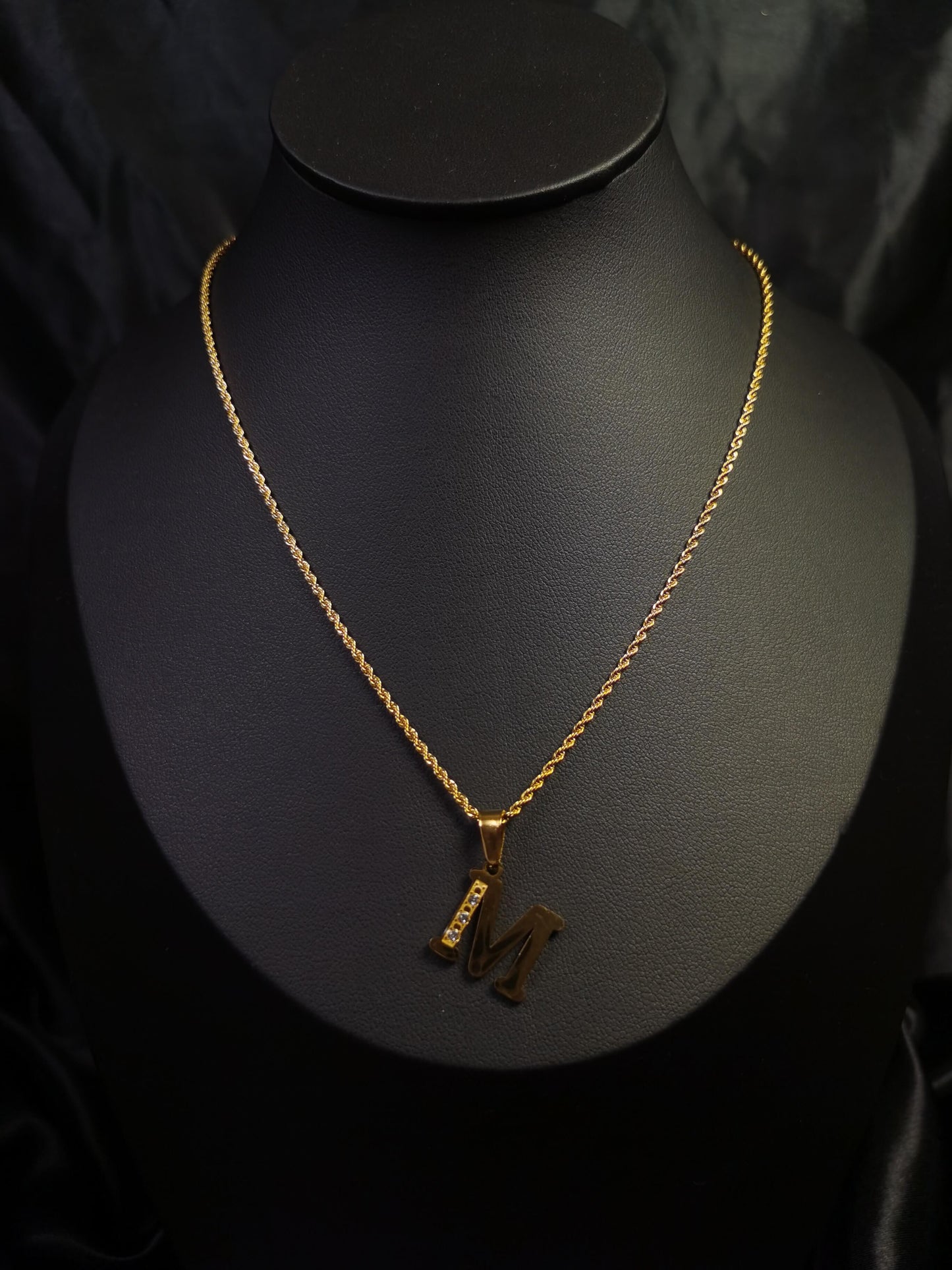 Name Initial Necklace 18k gold-plated Titanium Steel Rope chain Trendy Jewelry 2025 GMJN22