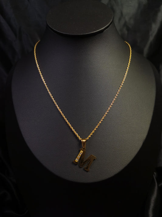 Name Initial Necklace 18k gold-plated Titanium Steel Rope chain Trendy Jewelry 2025 GMJN22