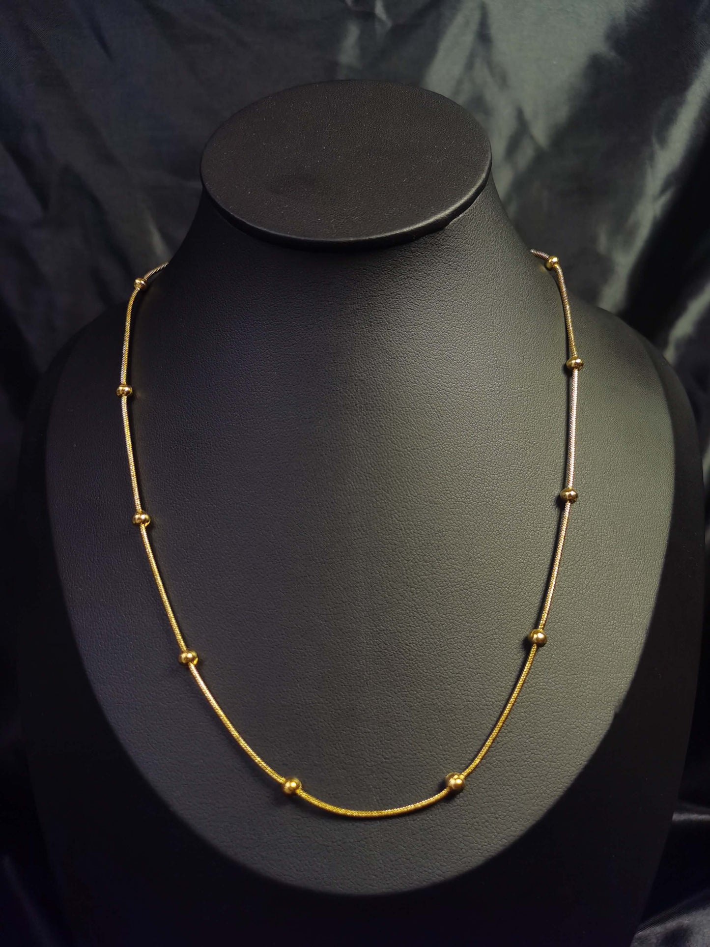 Beaded Chain Necklace 18k gold-plated Titanium Steel Trendy Jewelry 2025 GMJBC11