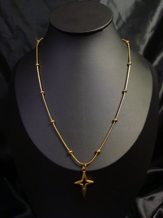 Star Necklace 18k gold-plated Titanium Steel Ball chain Trendy Jewelry 2025 GMJN23