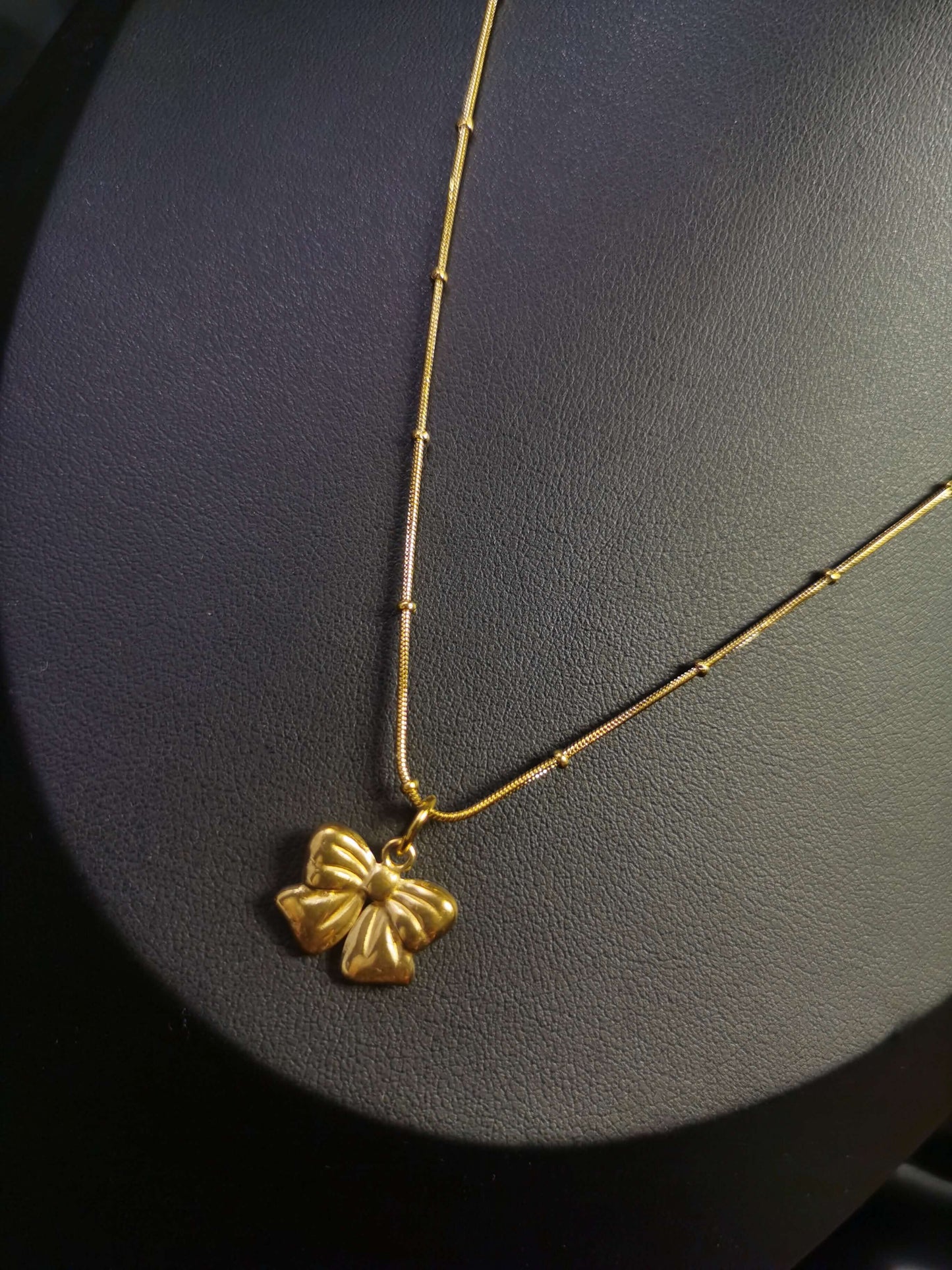 Bow Knot Necklace 18k gold-plated Titanium Steel Ball chain Trendy Jewelry 2025 GMJN24