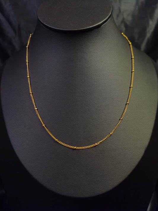 Beaded Chain Necklace 18k gold-plated Titanium Steel Trendy Jewelry 2025 GMJBC9