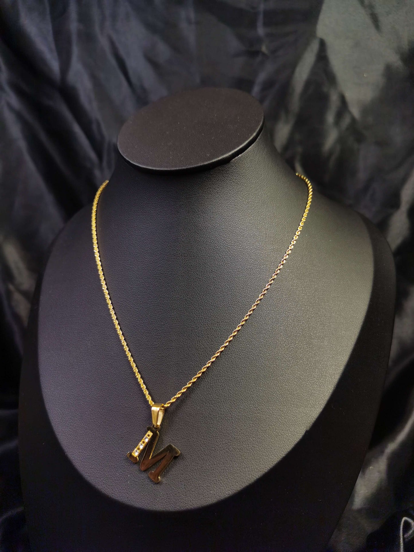 Name Initial Necklace 18k gold-plated Titanium Steel Rope chain Trendy Jewelry 2025 GMJN22