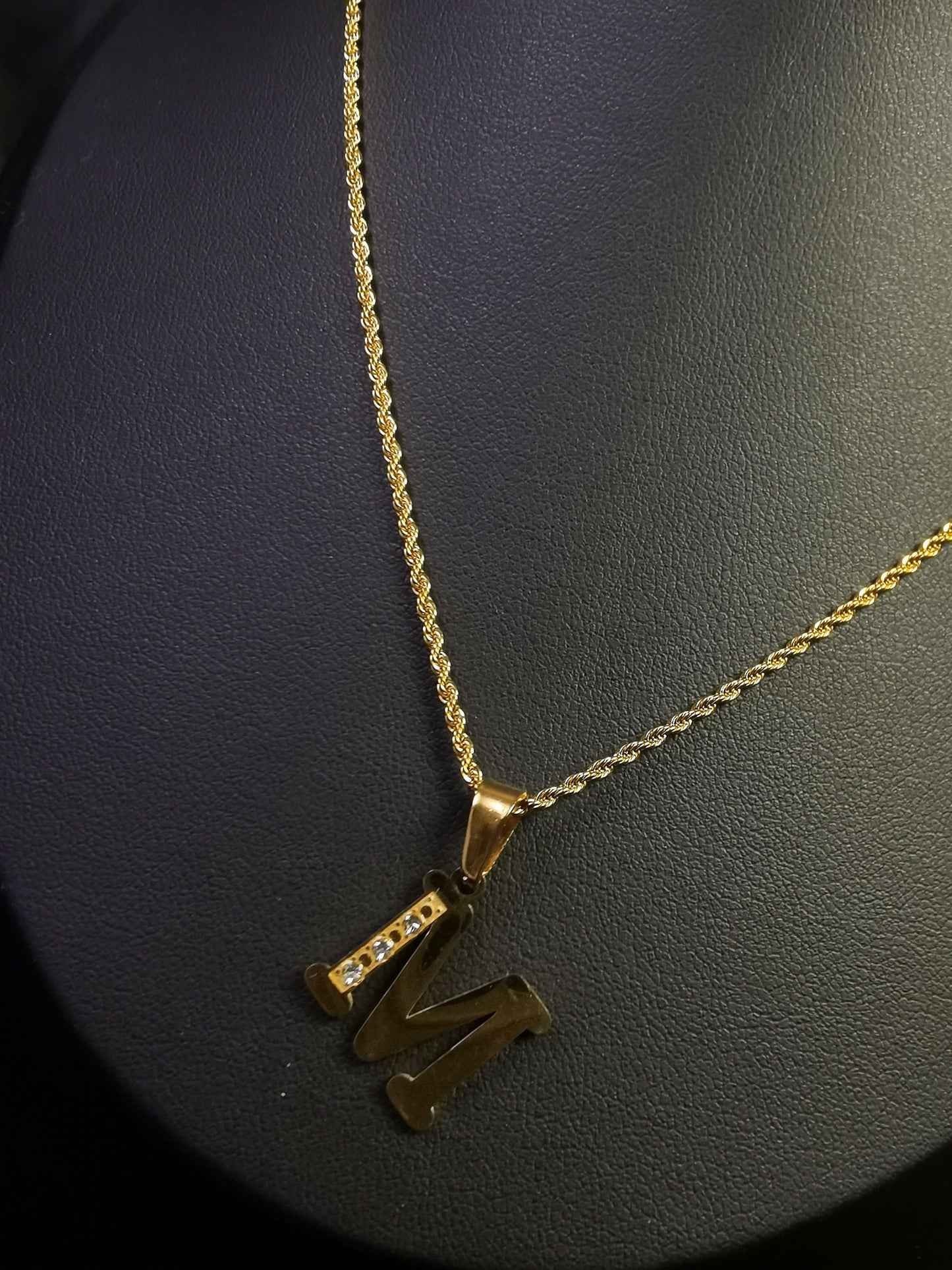 Name Initial Necklace 18k gold-plated Titanium Steel Rope chain Trendy Jewelry 2025 GMJN22