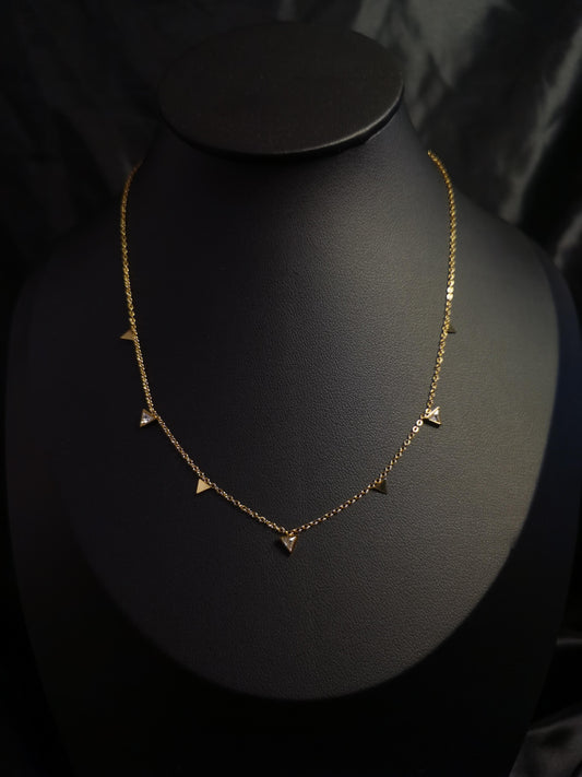 Tiny Triangle Necklace 18k gold-plated Titanium Steel  chain Trendy Jewelry 2025 GMJN25