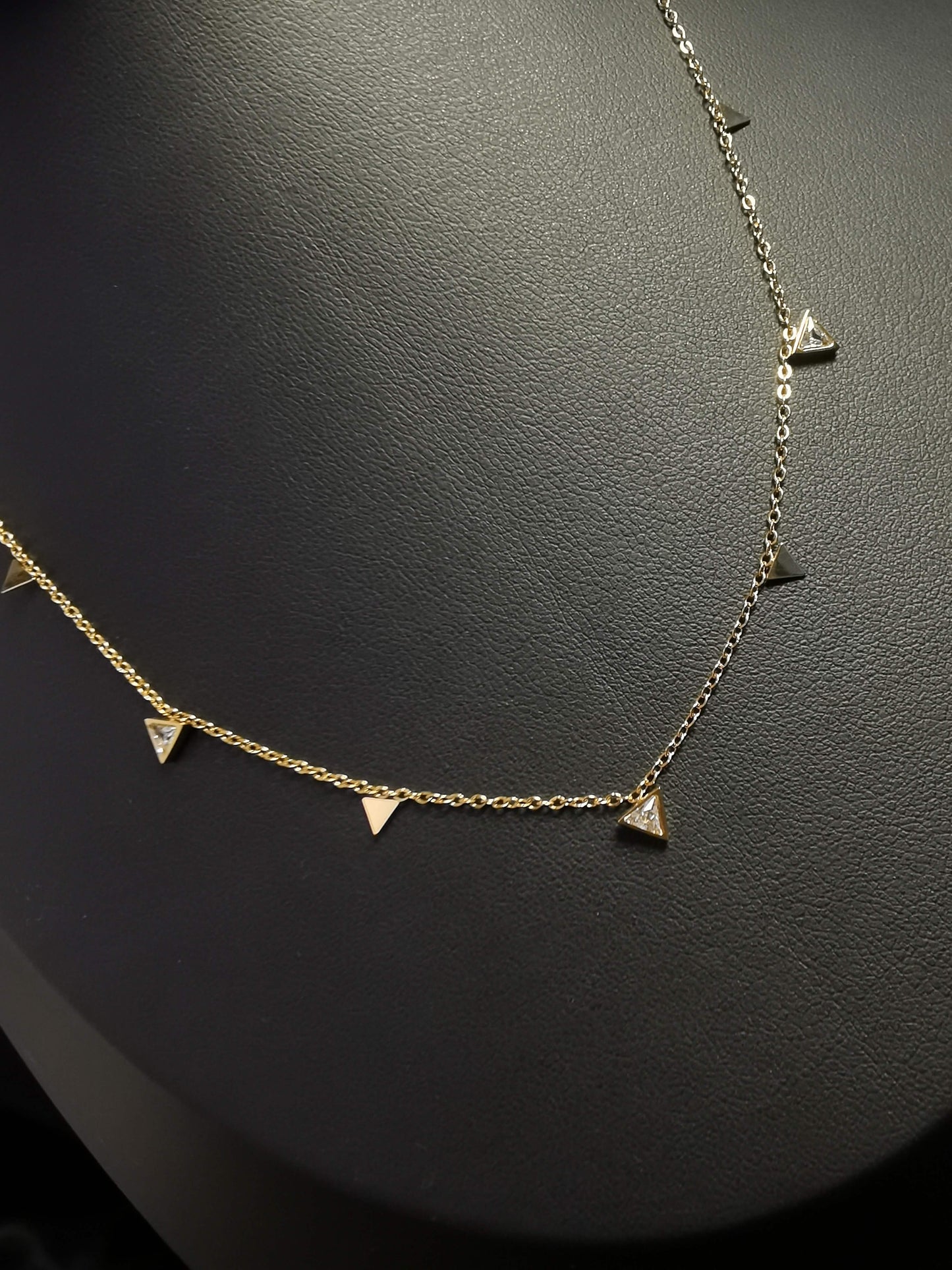 Tiny Triangle Necklace 18k gold-plated Titanium Steel  chain Trendy Jewelry 2025 GMJN25