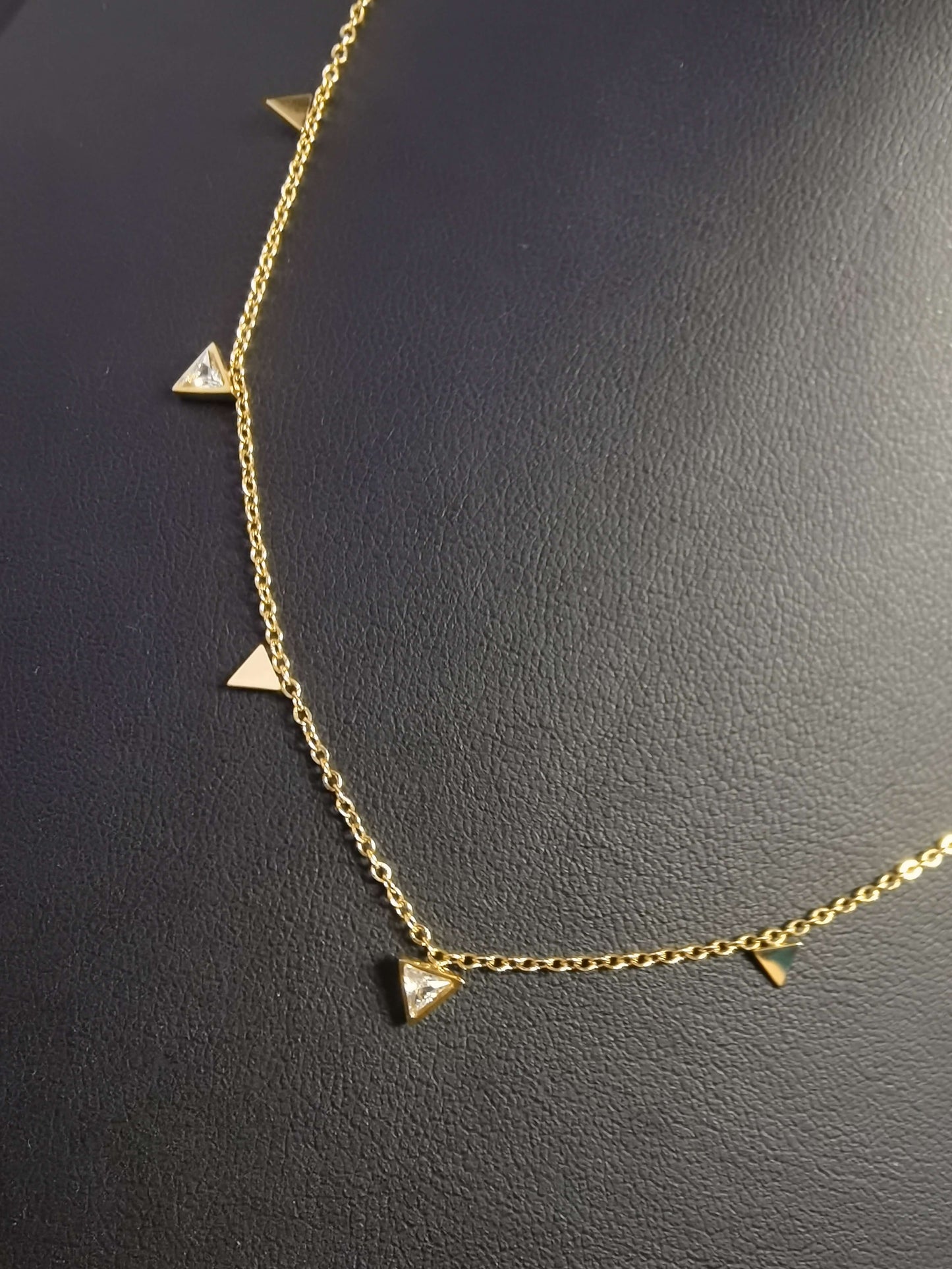 Tiny Triangle Necklace 18k gold-plated Titanium Steel  chain Trendy Jewelry 2025 GMJN25
