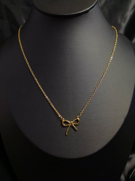 Bow Knot Necklace 18k gold-plated Titanium Steel  chain Trendy Jewelry 2025 GMJN27