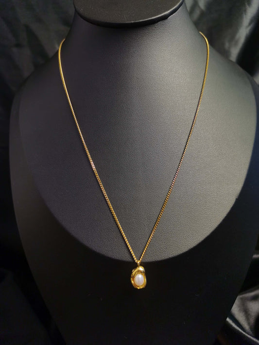 Pearl Necklace 18k gold-plated Titanium Steel  chain Trendy Jewelry 2025 GMJN28