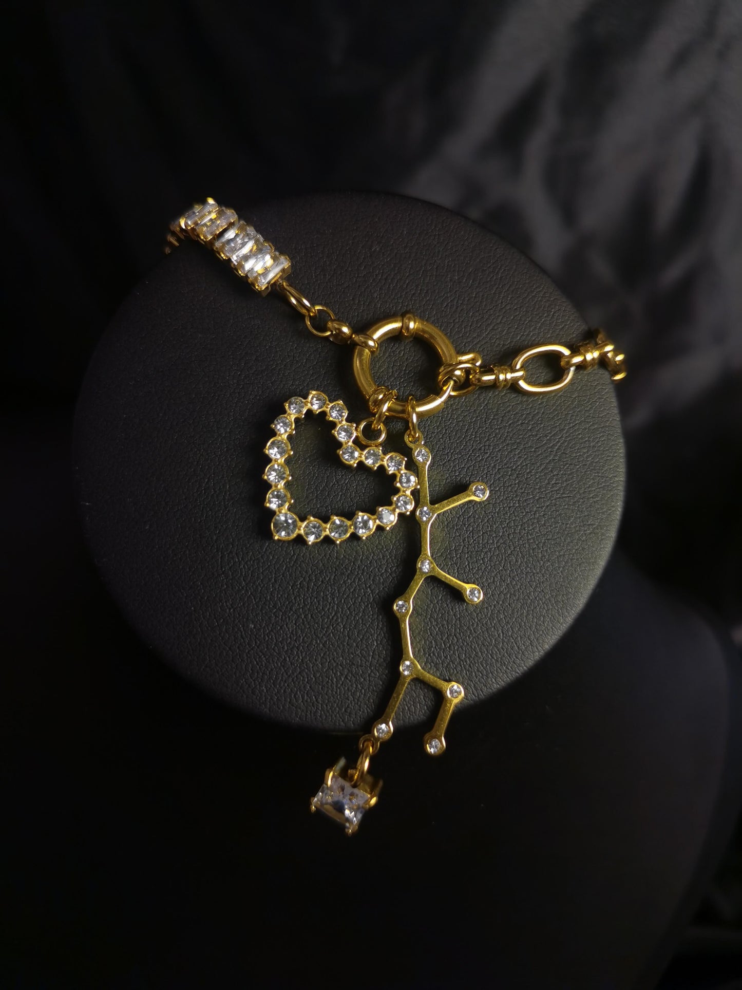 Zodiac Sign Heart Necklace 18k gold-plated Titanium Steel Zircon Joint chain Trendy Jewelry 2025 GMJN35