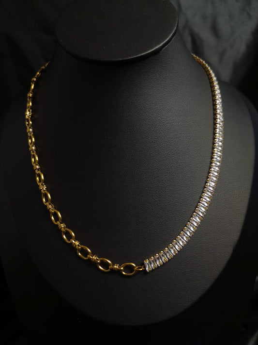 Zircon Joint Chain Necklace 18k gold-plated Titanium Steel Trendy Jewelry 2025 GMJBC17