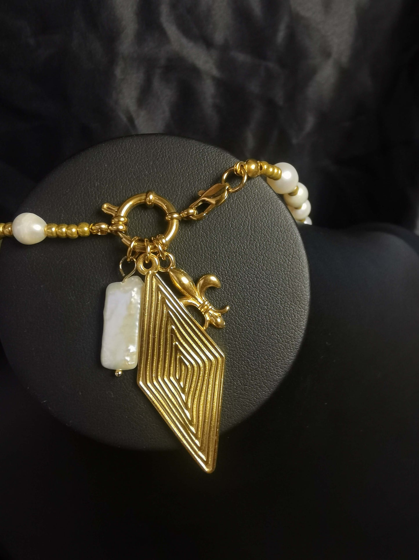 Freshwater Pearl Necklace 18k gold-plated Titanium Steel Zircon Pear chain Trendy Jewelry 2025 GMJN36