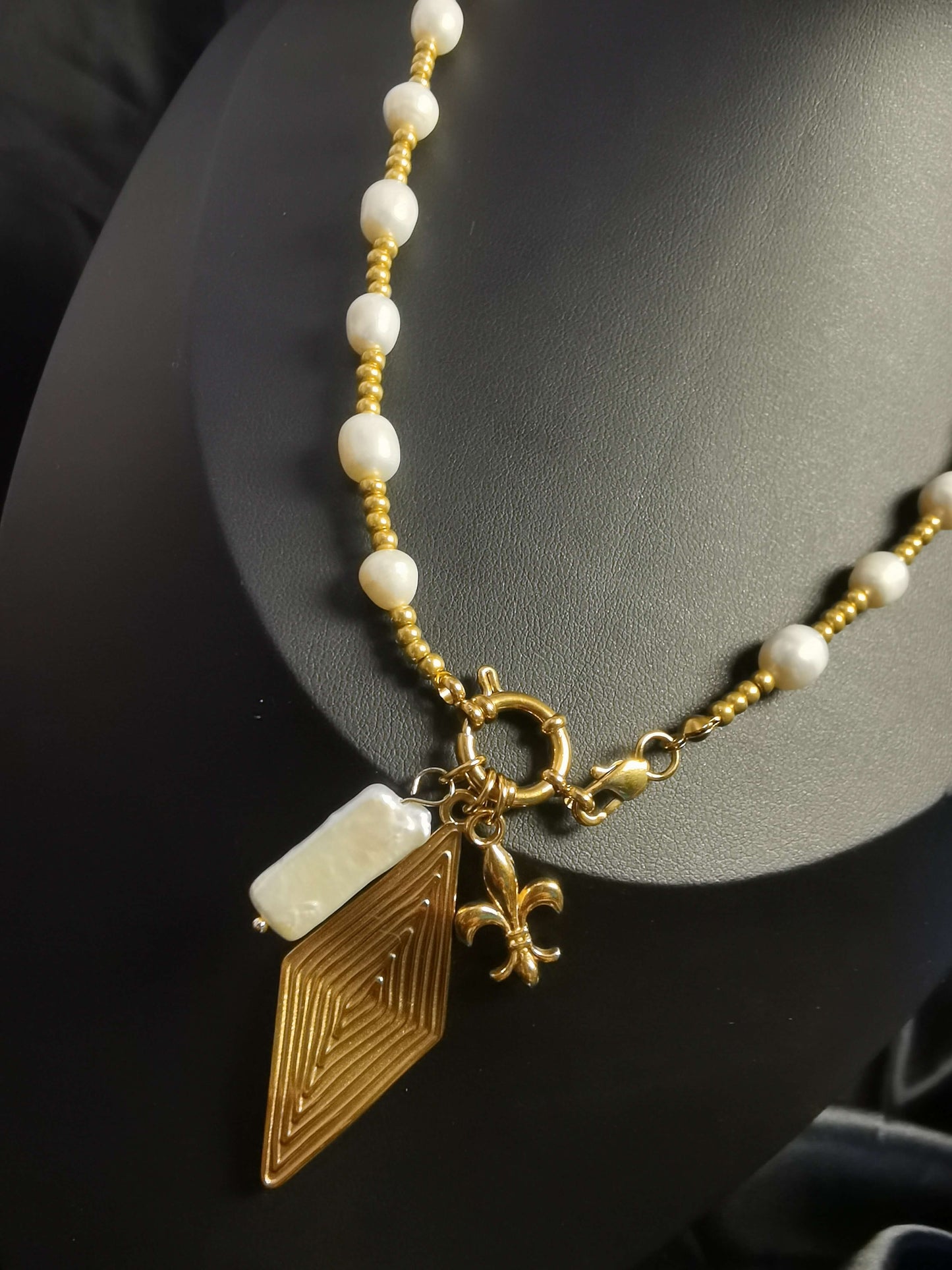 Freshwater Pearl Necklace 18k gold-plated Titanium Steel Zircon Pear chain Trendy Jewelry 2025 GMJN36