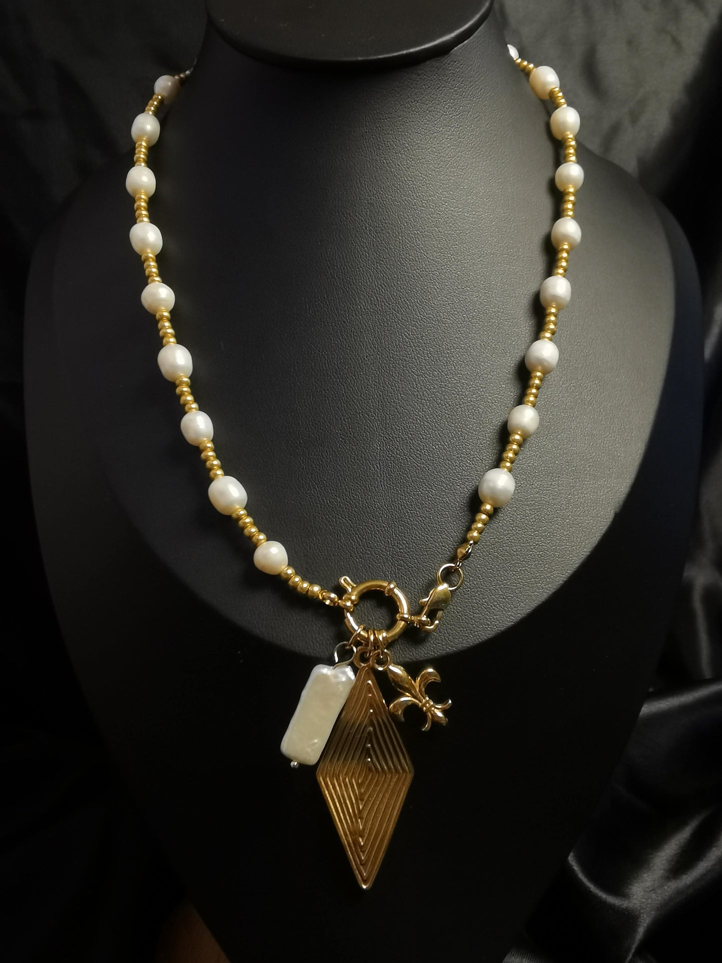 Freshwater Pearl Necklace 18k gold-plated Titanium Steel Zircon Pear chain Trendy Jewelry 2025 GMJN36