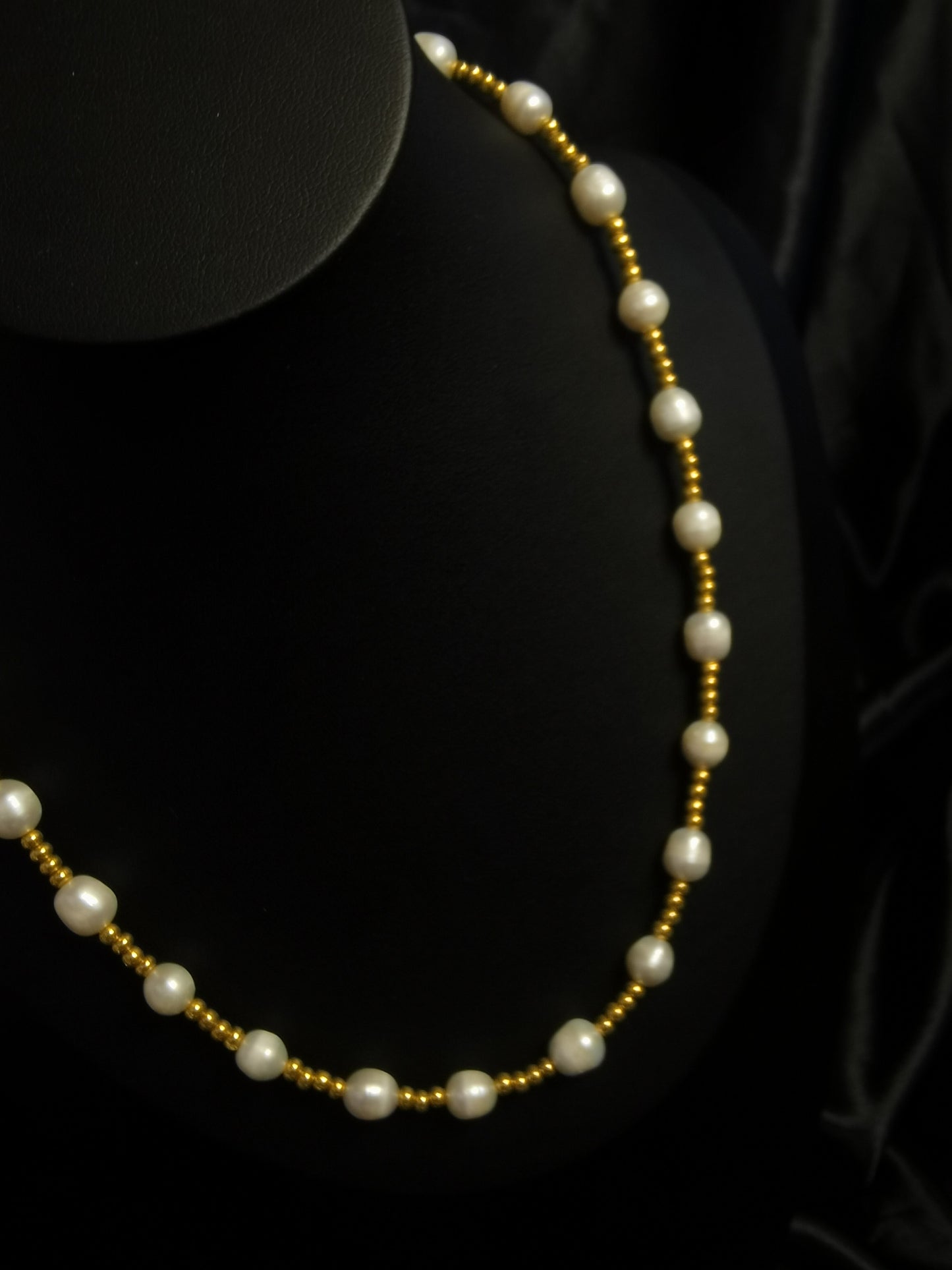 Freshwater Pearl Chain Necklace 18k gold-plated Titanium Steel Trendy Jewelry 2025 GMJBC18