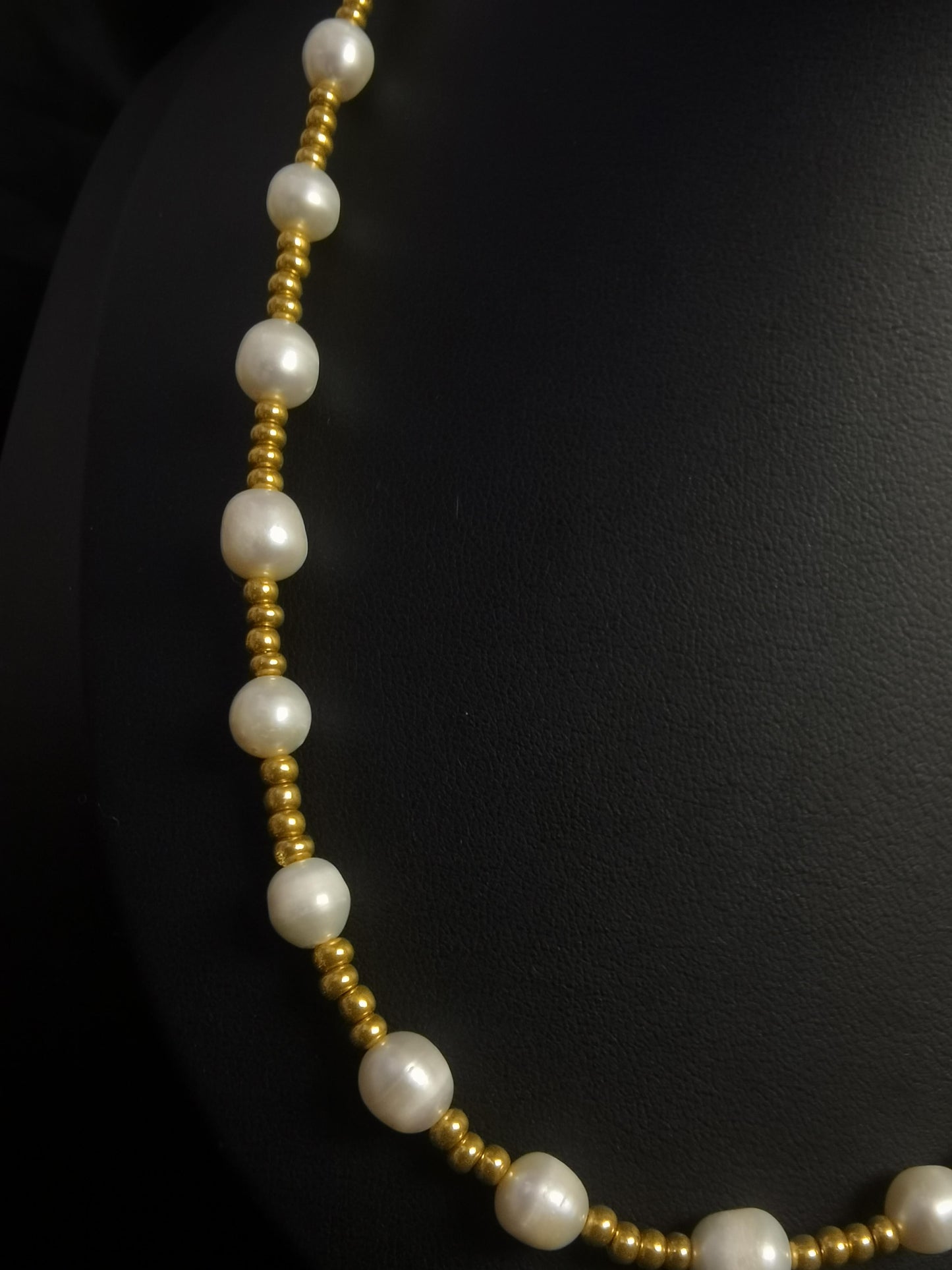 Freshwater Pearl Chain Necklace 18k gold-plated Titanium Steel Trendy Jewelry 2025 GMJBC18