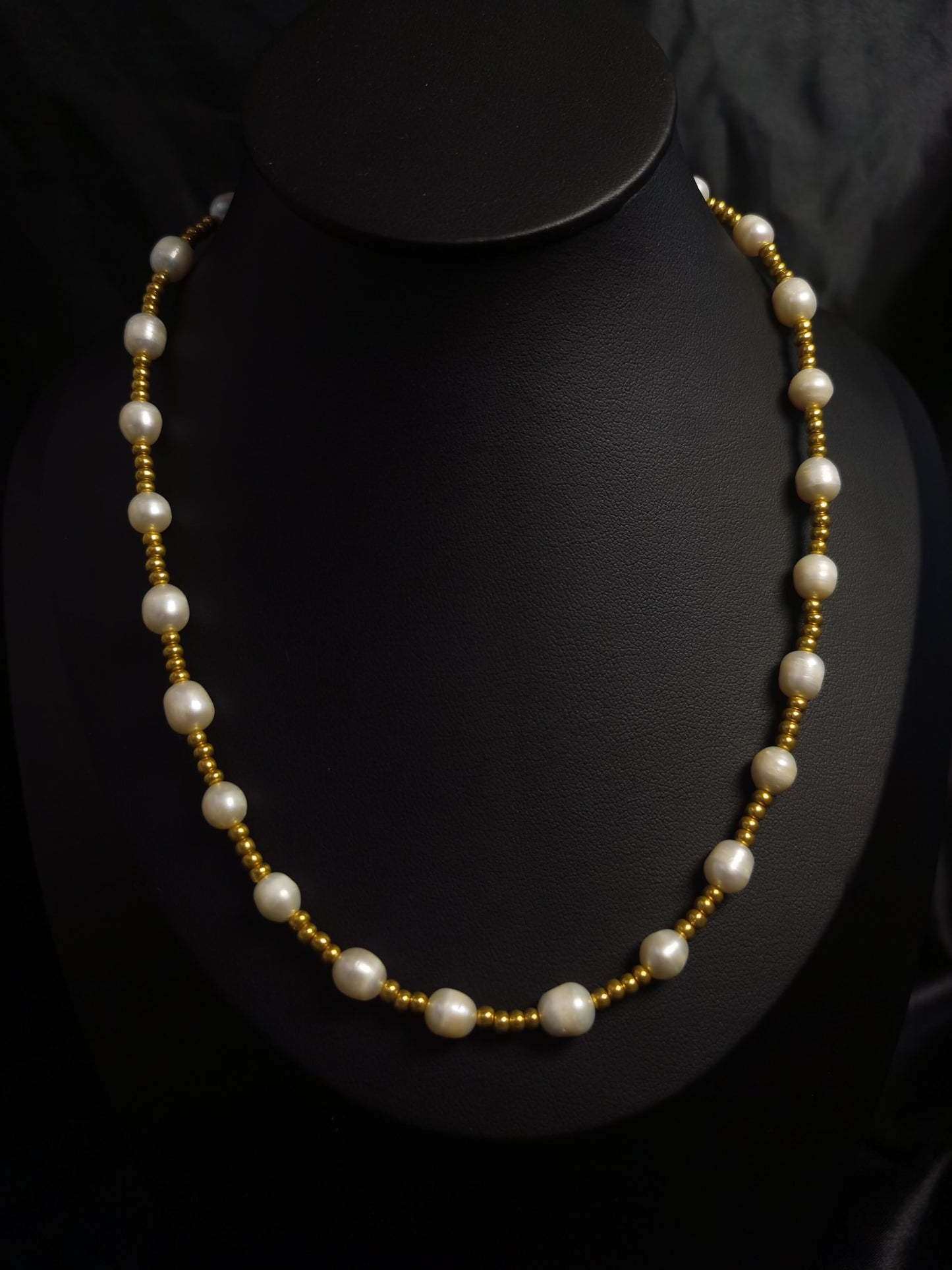 Freshwater Pearl Chain Necklace 18k gold-plated Titanium Steel Trendy Jewelry 2025 GMJBC18