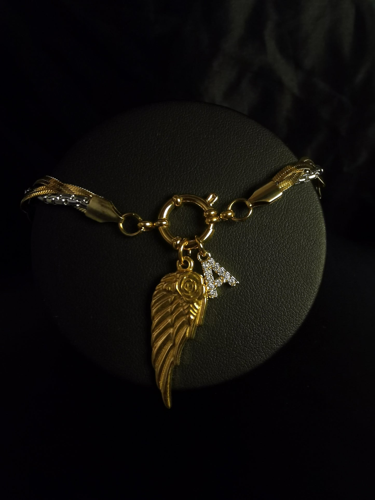 Name Initial Necklace 18k gold-plated Titanium Steel multiple chain Trendy Jewelry 2025 GMJN37