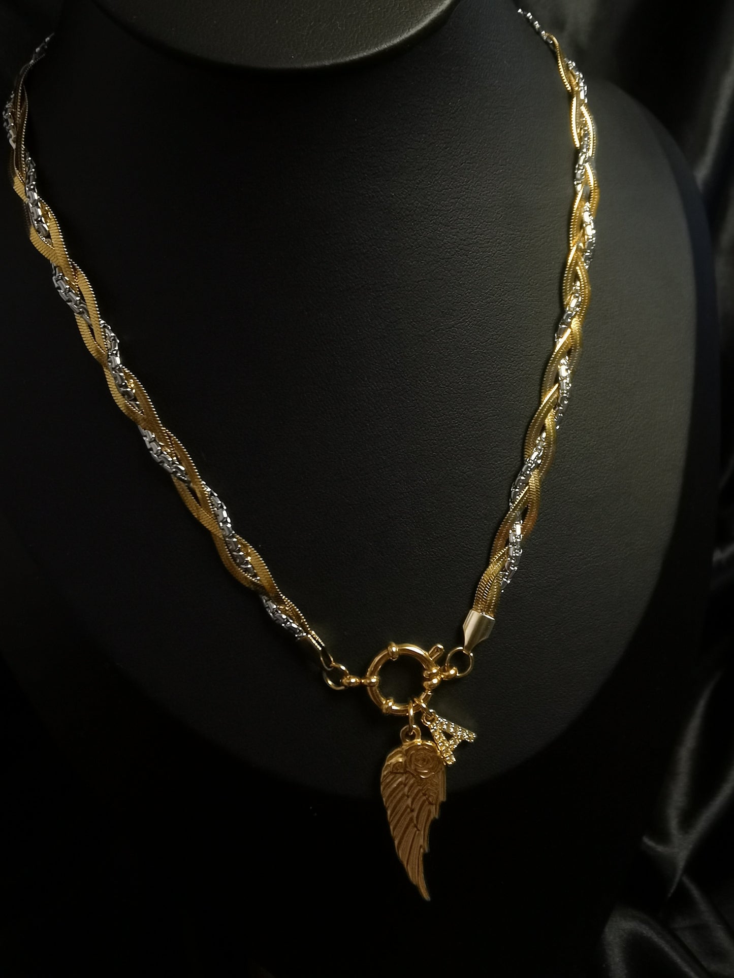 Name Initial Necklace 18k gold-plated Titanium Steel multiple chain Trendy Jewelry 2025 GMJN37