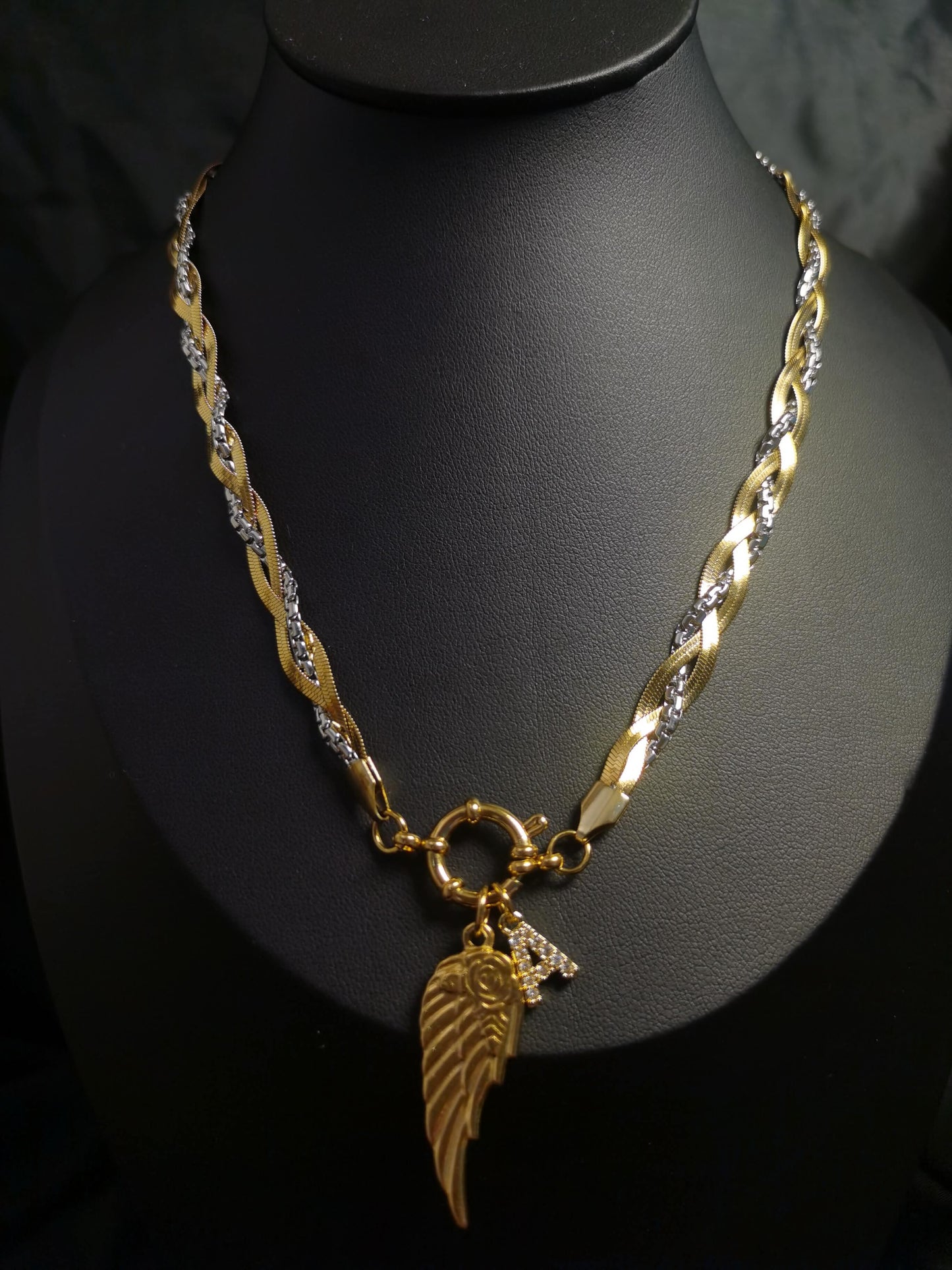 Name Initial Necklace 18k gold-plated Titanium Steel multiple chain Trendy Jewelry 2025 GMJN37