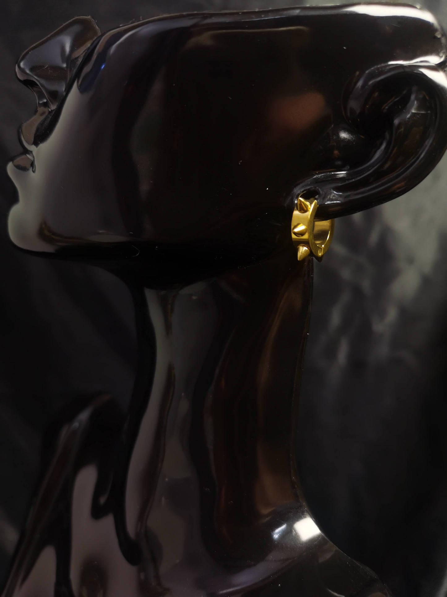 Hoop Earrings 18k gold-plated Titanium Steel Rivet GMJE49