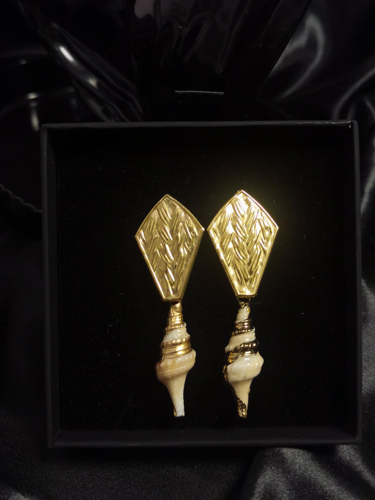 Coffin Earrings 18k gold-plated Titanium Steel Shell GMJE47