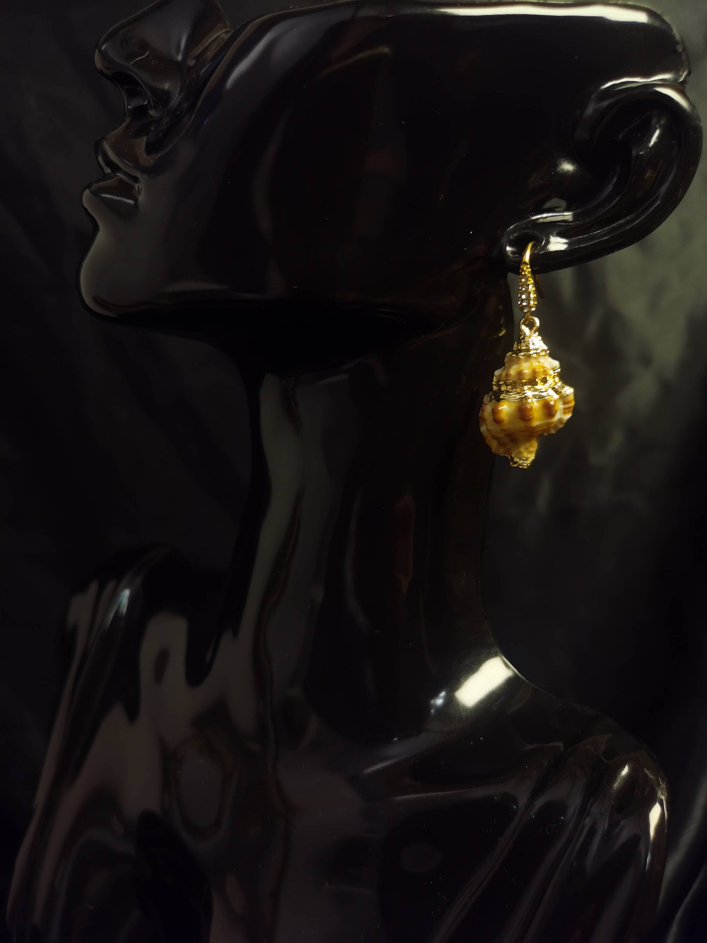 Hook Earrings 18k gold-plated Titanium Steel Shell GMJE48