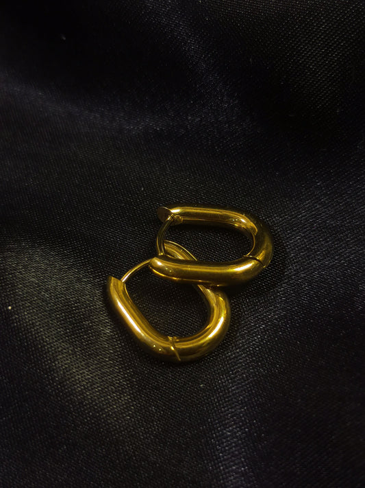 Huggie Earrings 18k gold-plated Titanium Steel  GMJE51