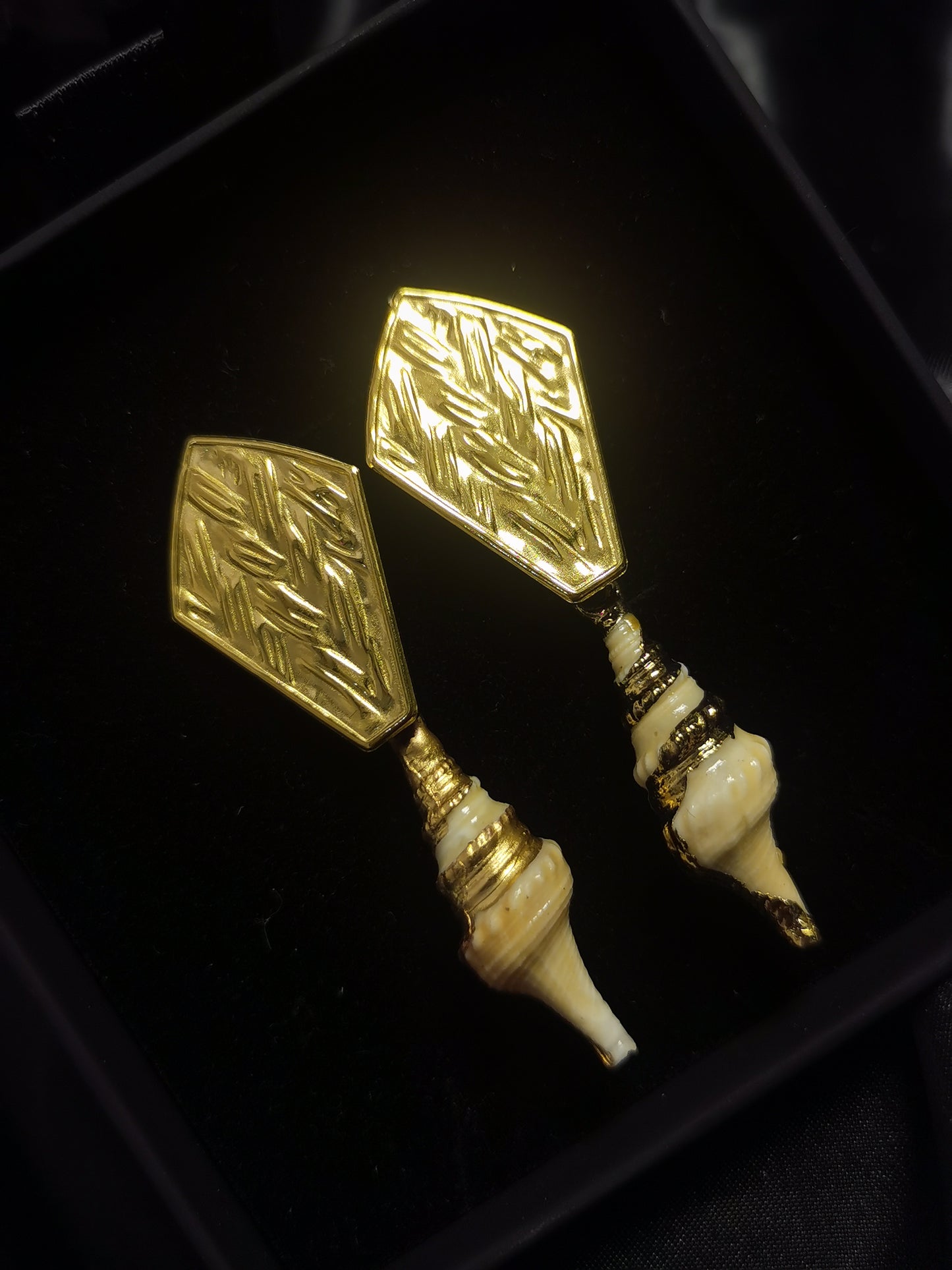 Coffin Earrings 18k gold-plated Titanium Steel Shell GMJE47