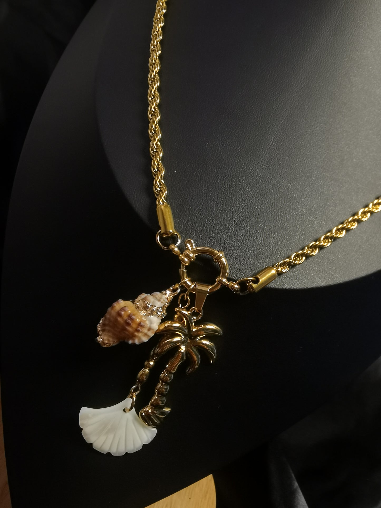 Beach Jewelry Necklace 18k gold-plated Titanium Steel Rope chain Trendy Jewelry 2025 GMJN39