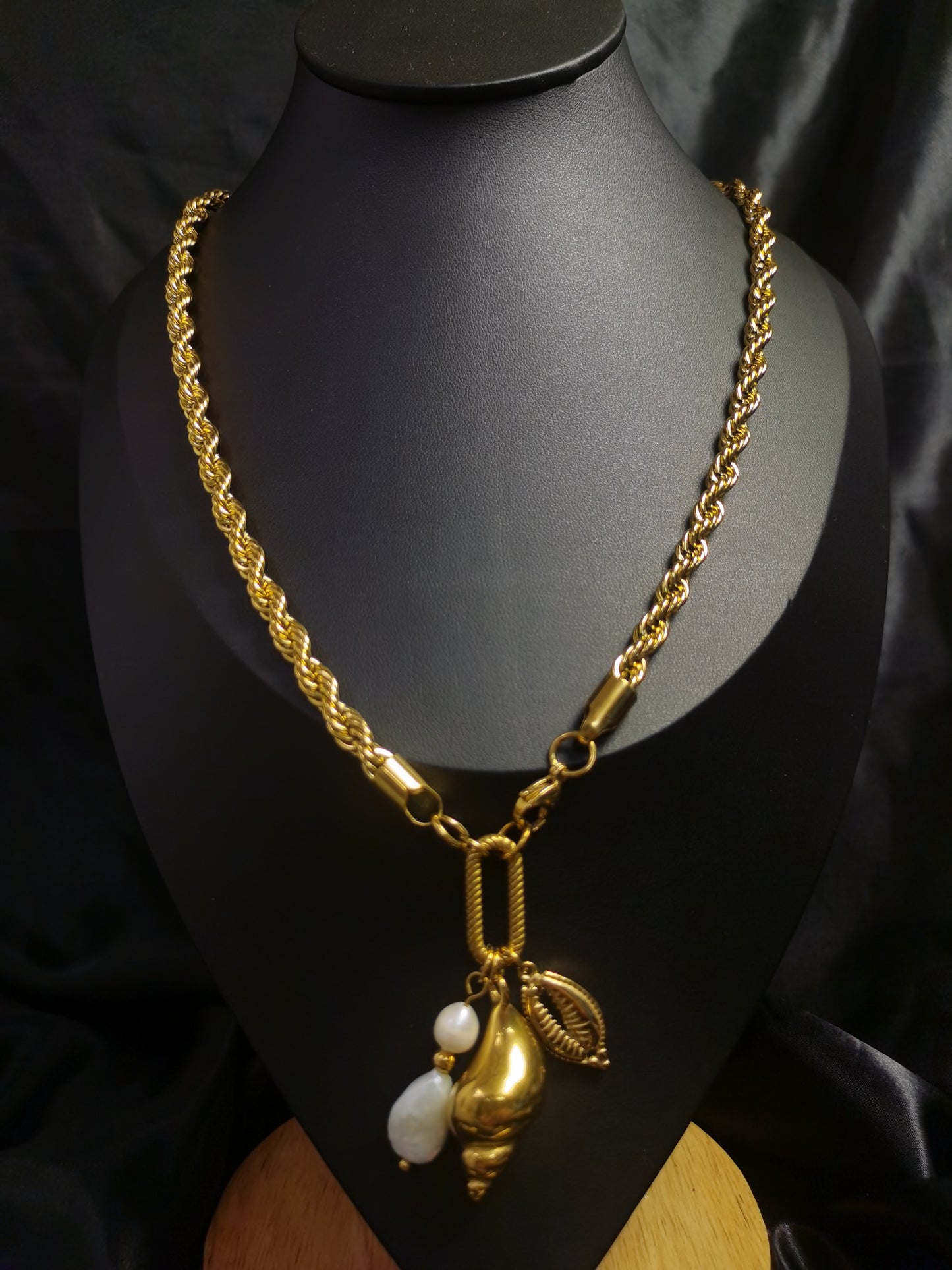 Beach Jewelry Necklace 18k gold-plated Titanium Steel Rope chain Trendy Jewelry 2025 GMJN40