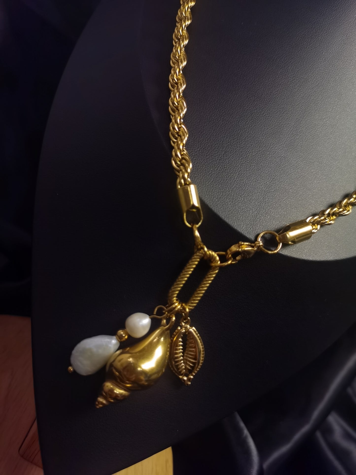 Beach Jewelry Necklace 18k gold-plated Titanium Steel Rope chain Trendy Jewelry 2025 GMJN40