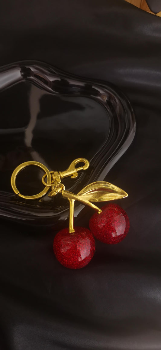 Cherry bag charm 18k gold-plated Titanium Steel  Trendy Jewelry 2025 GMA1